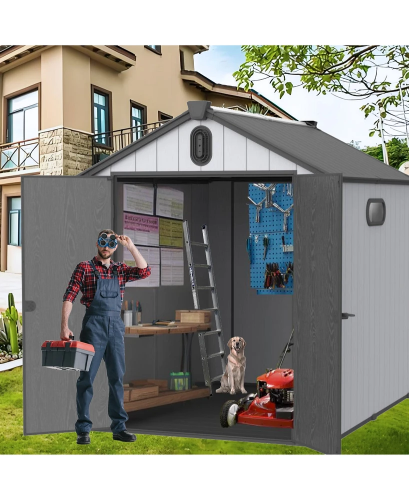 6x8ft Plastic Tool Shed: Durable Storage for Outdoor & Garden Needs