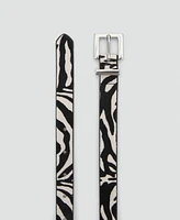 Mango Women's Zebra-Print Belt