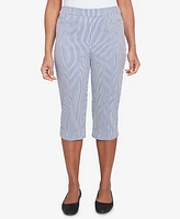 Alfred Dunner Women's Land of The Free Striped Cuffed Clamdigger Pants