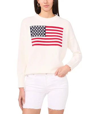 Vince Camuto Women's Cotton Flag-Graphic Sweatshirt