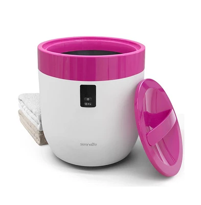 SereneLife Bucket Towel Warmer, 12L, Adjustable Timer, Auto Shut-Off, Pink