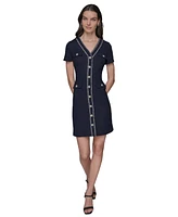 Karl Lagerfeld Paris Women's Tweed Rope-Trim Dress
