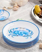 Certified International Beach House Crab Melamine 6-Pc. Dinner Plates, Service For 6