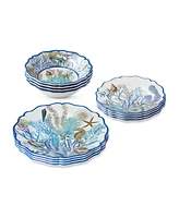 Certified International Blue Lagoon Melamine 12-Pc. Dinnerware Set, Service For 4