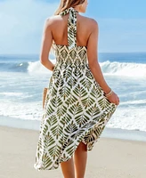 Cupshe Women's Forest Glow Tropical Maxi Beach Dress
