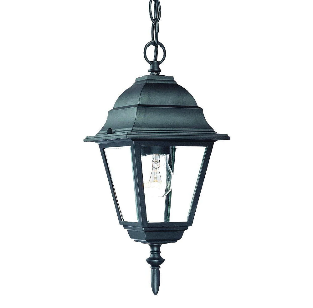 Distressed White Beveled Glass Outdoor Hanging Light