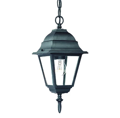 Distressed White Beveled Glass Outdoor Hanging Light