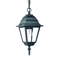 Distressed White Beveled Glass Outdoor Hanging Light