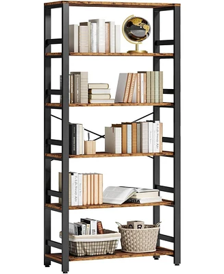 Bookshelf, 31.5in Wide Shelf 6 Tier Bookcase, 110lbs/shelf