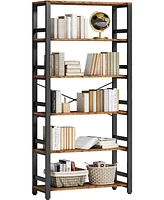 Bookshelf, 31.5in Wide Shelf 6 Tier Bookcase, 110lbs/shelf