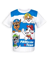 Paw Patrol Boys Nickelodeon Chase Marshall Rubble Rocky 4 Pack Graphic T-Shirts to
