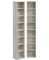 Tall Narrow Bookshelf 8 Tiers 71in Set of 2