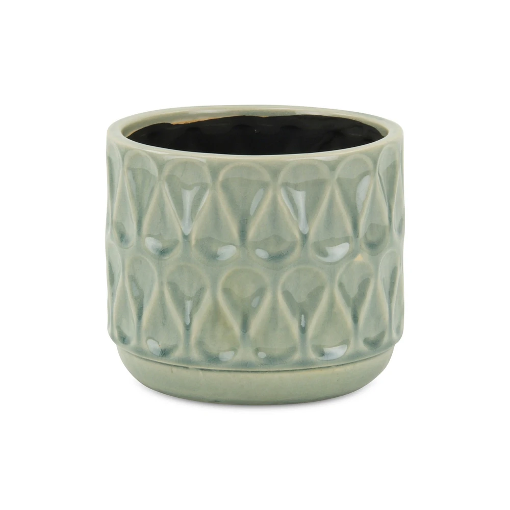 Geometric Ceramic Round Pot Planter – Indoor & Outdoor Decorative Planter