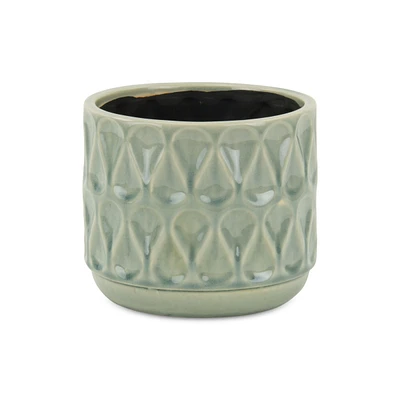 Geometric Ceramic Round Pot Planter – Indoor & Outdoor Decorative Planter