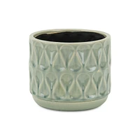 Geometric Ceramic Round Pot Planter – Indoor & Outdoor Decorative Planter