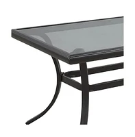 21" Black Metal Outdoor Chat Table