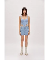 Pcfg Women's High Waist Denim Shorts