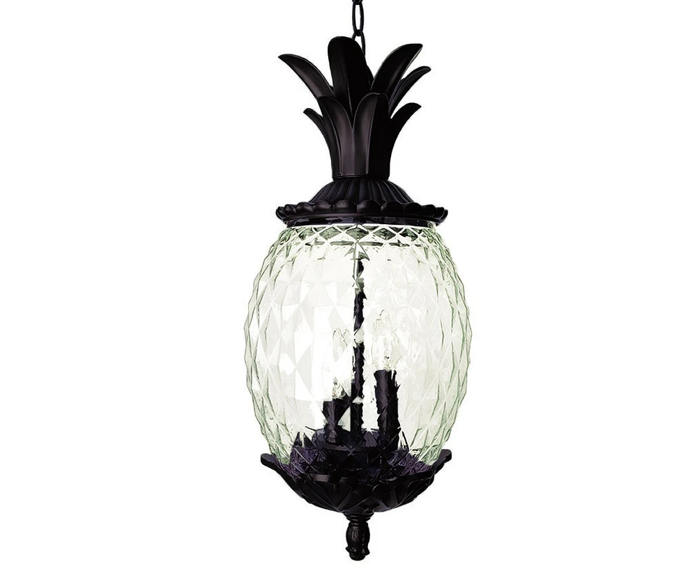 Pineapple Three-Light Outdoor Hanging Pendant Light – Decorative Garden Light