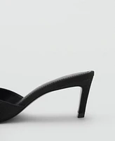 Mango Women's Metallic Detail Heeled Sandals