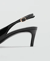 Mango Women's Metallic Detail Kitten-Heel Shoes