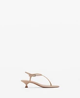 Mango Women's Kitten Heel Strap Sandals