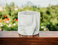 Ceramic Round Planter with Marbleized Finish – Versatile Pot for Home & Garden