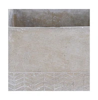Cement Square Pot Planter with Chevron Design – Indoor/Outdoor Use