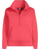Lands' End Plus Serious Sweats Relaxed Long Sleeve Half Zip Sweatshirt - Set Top