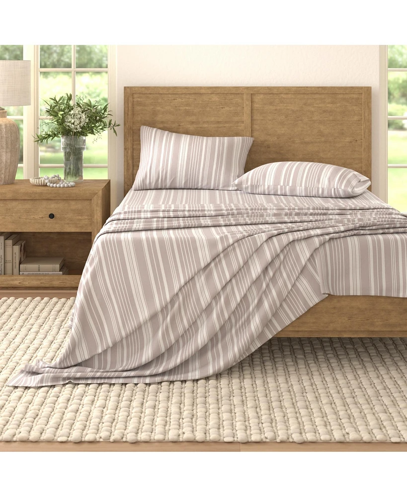 Linery & Co. Striped Brushed Microfiber Bed Sheet Set