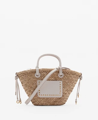 Mango Women's Small Double Handle Natural Fiber Bag