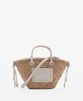 Mango Women's Small Double Handle Natural Fiber Bag