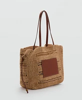 Mango Women's Natural Fiber Shopper Bag