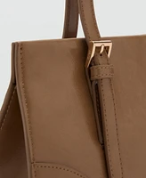 Mango Women's Buckles Shoulder Bag