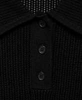 Mango Women's Openwork Knitted Polo-Neck Sweater