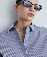 Mango Women's Striped Cotton-Blend Shirt