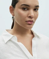 Mango Women's Regular Linen Shirt