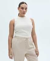 Mango Women's Elastic Waist Flowy Trouser Pants