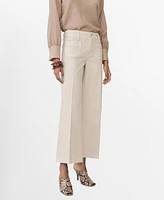 Mango Women's Pocketed Wide Leg Jeans