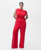 Mango Women's Draped Asymmetric Long Jumpsuit