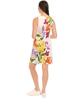 London Times Women's Floral-Print Sleeveless Shift Dress