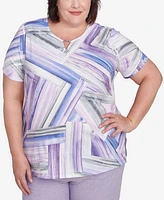 Alfred Dunner Plus Crystal Springs Brushstroke-Stained Glass Top