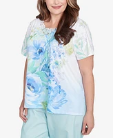 Alfred Dunner Plus St. Thomas Dramatic Floral Print Top