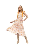 Smith & Quinn Women's Orange Tennessee Volunteers Tied Shoulder Tiered Maxi Dress