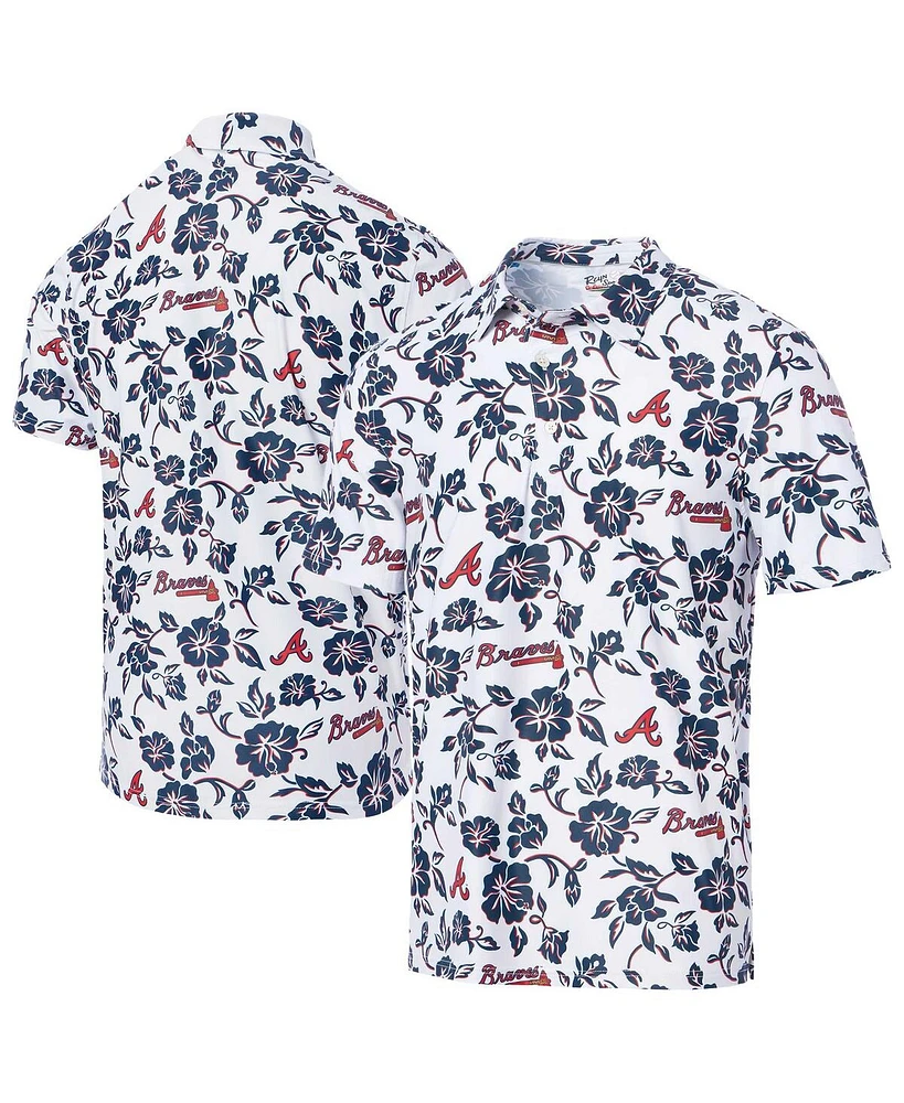 Reyn Spooner Men's White Atlanta Braves Performance Polo Shirt