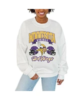 Gameday Couture Women's White Minnesota Vikings Passing Time Pullover Sweatshirt