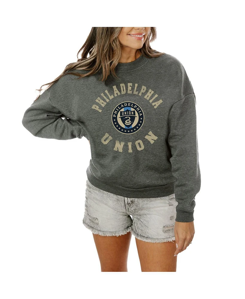Gameday Couture Women's Charcoal Philadelphia Union Fleece Pullover Sweatshirt
