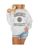 Gameday Couture Women's Steel Vanderbilt Commodores Good Vibes Premium Fleece Drop Shoulder Pullover Sweatshirt