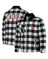 The Wild Collective Men's and Women's Black/White Wnba Gear Flannel Full-Zip Shacket