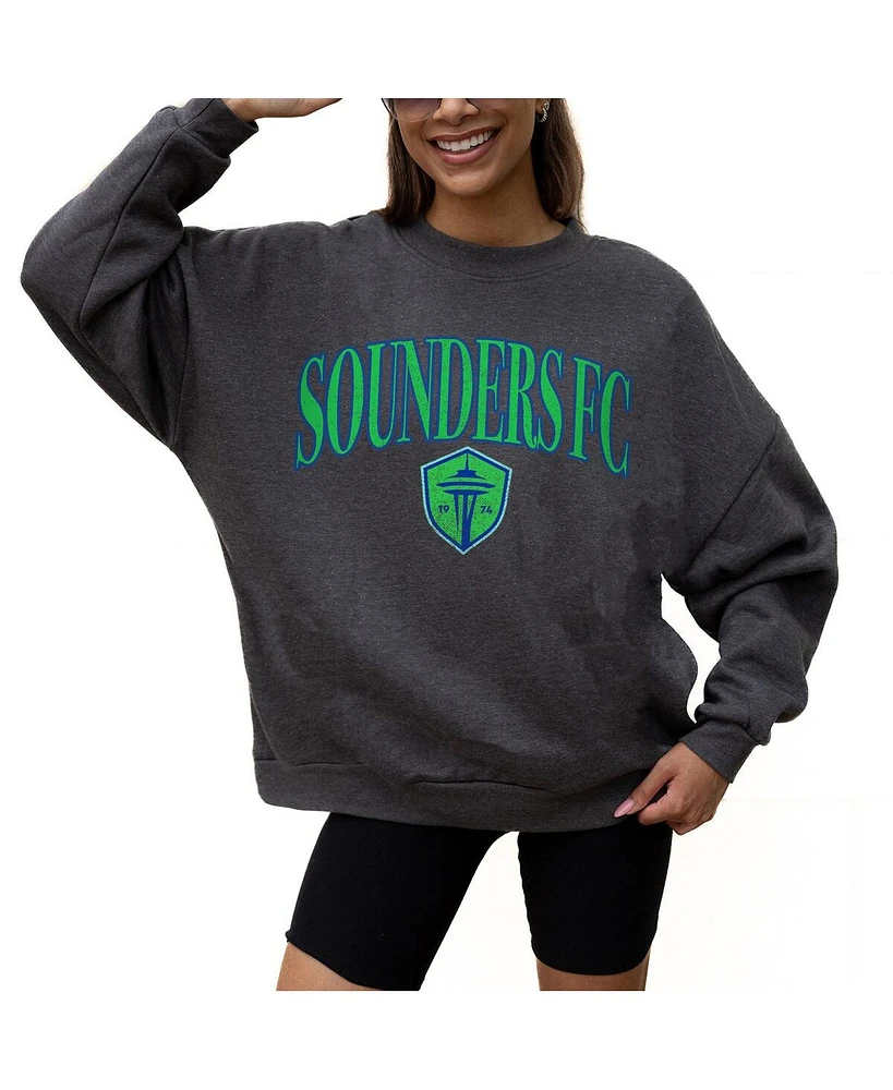 Gameday Couture Women's Charcoal Seattle Sounders Fc Seal The Deal Pullover Sweatshirt