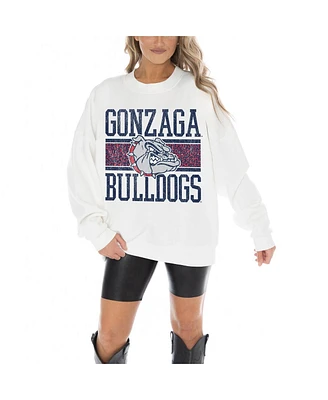 Gameday Couture Women's White Gonzaga Bulldogs Fair Catch Pullover Sweatshirt
